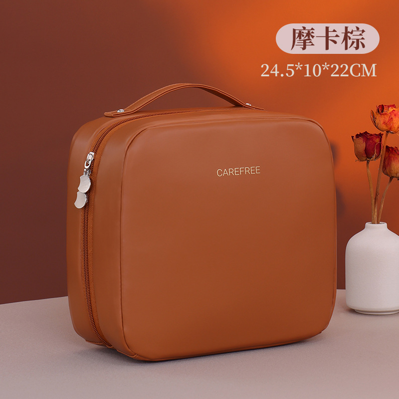Nuevos productos transfronterizos, bolsa de maquillaje semi-vertical, bolsa de maquillaje portátil de gran capacidad, bolsa de almacenamiento de maquillaje de división multicapa