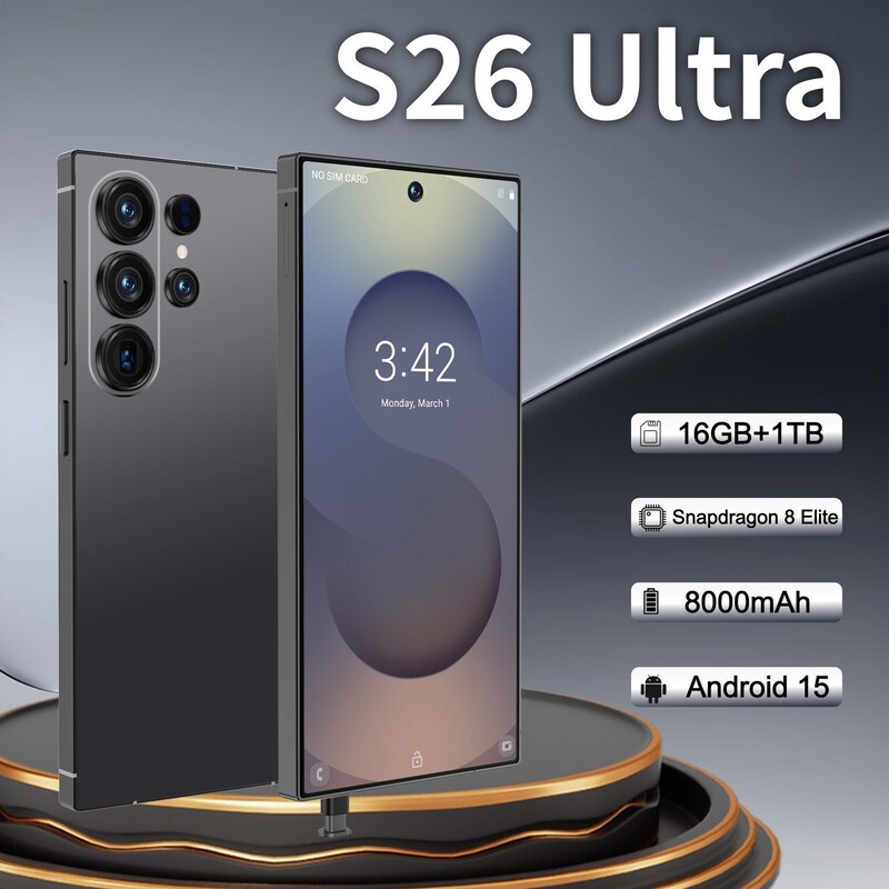 2026 New Model Export Smartphone S26Ultra Cross-Border Smartphone Android Large Screen with Built-In Pen 2026 New Model Export Smartphone S26Ultra Cross-Border Smartphone Android Large Screen with Built-In Pen