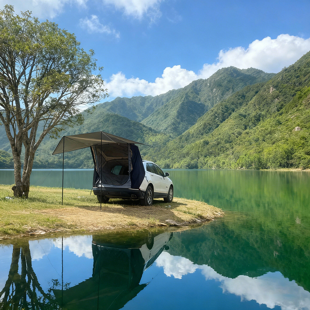 Ready-Made Outdoor Car Tail Tent for Self-Driving Travel Barbecue Suv Universal Portable Trunk Car Tail Expansion Tent