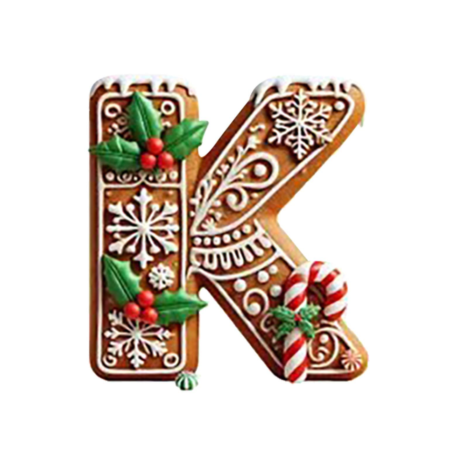 Explosiones transfronterizas de Navidad 26 árboles de Navidad pan de jengibre letras decoraciones mini letras colgante colgante