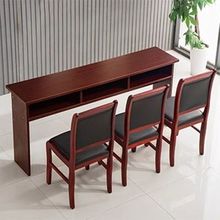 会议室桌椅组合双人木皮油漆会议桌长条桌实木办公椅教室培训桌椅
