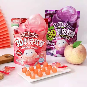 Новый период Koday 3D Peeling Fudge Виноградный виноград белый персиковый вкус 50%чистый фруктовый сок резиновый сахар кожа фрукты конфеты
