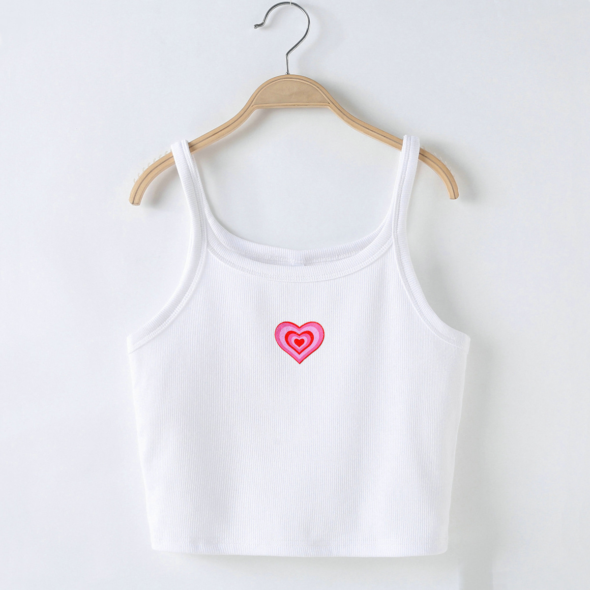 2022 New Fashion Women's Clothing Heart Printing Cropped Slim-fit Camisole display picture 3