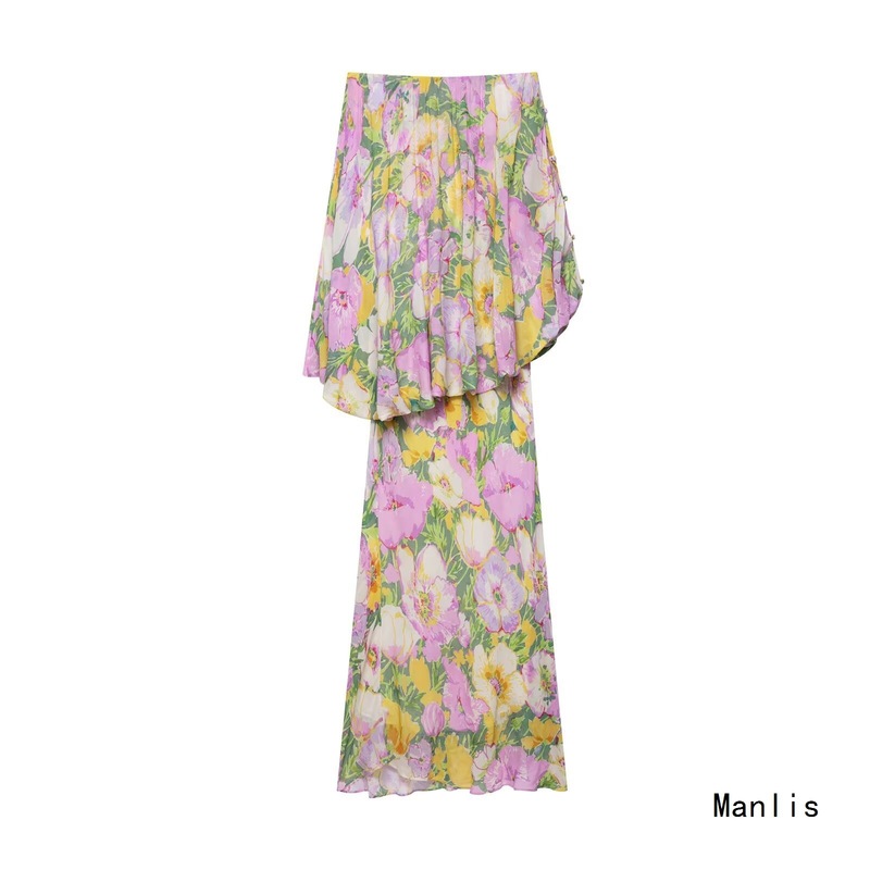 Z Summer 2025 New Amazon Aliexpress Fashionable Irregular Flower Print Dress 3096152