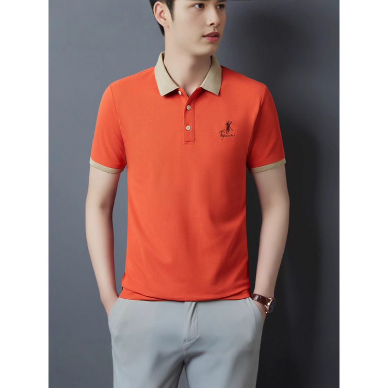 \ Polo camiseta de manga corta para hombre verano nuevo estilo bordado de solapa camiseta casual de negocios para hombre