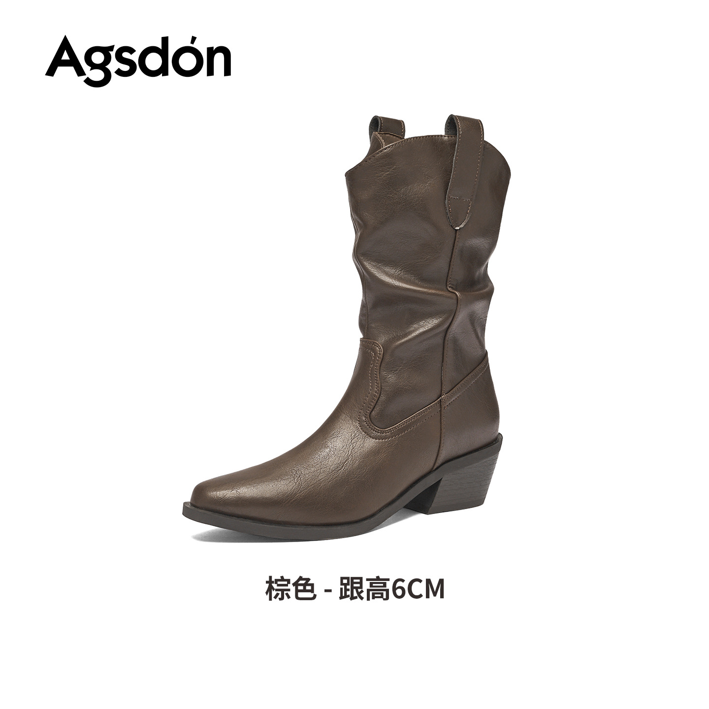 Botas cortas marrones para mujeres 2026 nuevo otoño y invierno con talón grueso Meirard Martin botas de pila retro botas