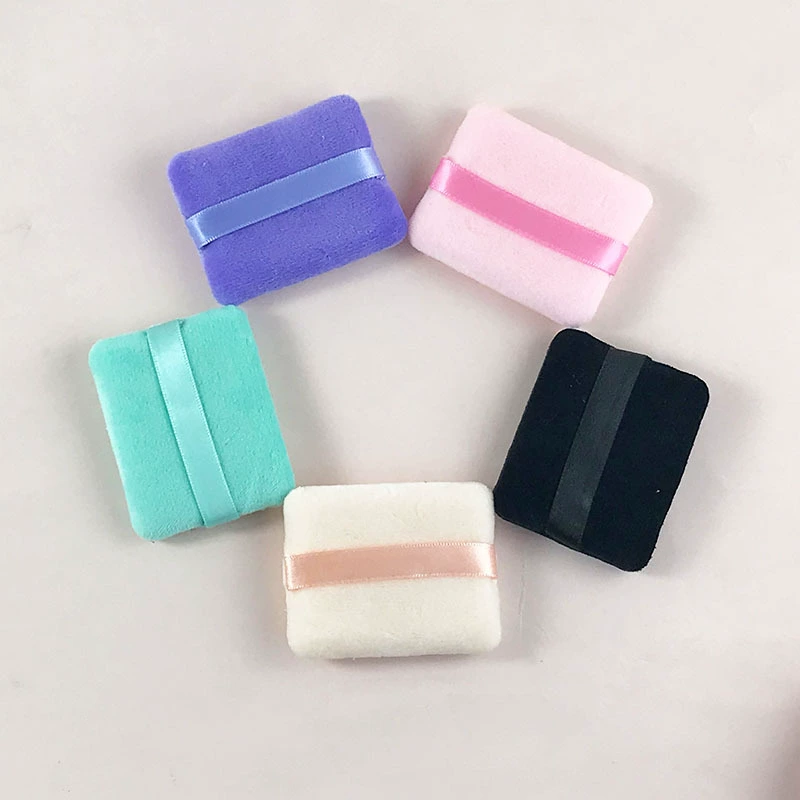 Soft makeup sponge set, square & triangular double-sided powder puffs, assorted colors