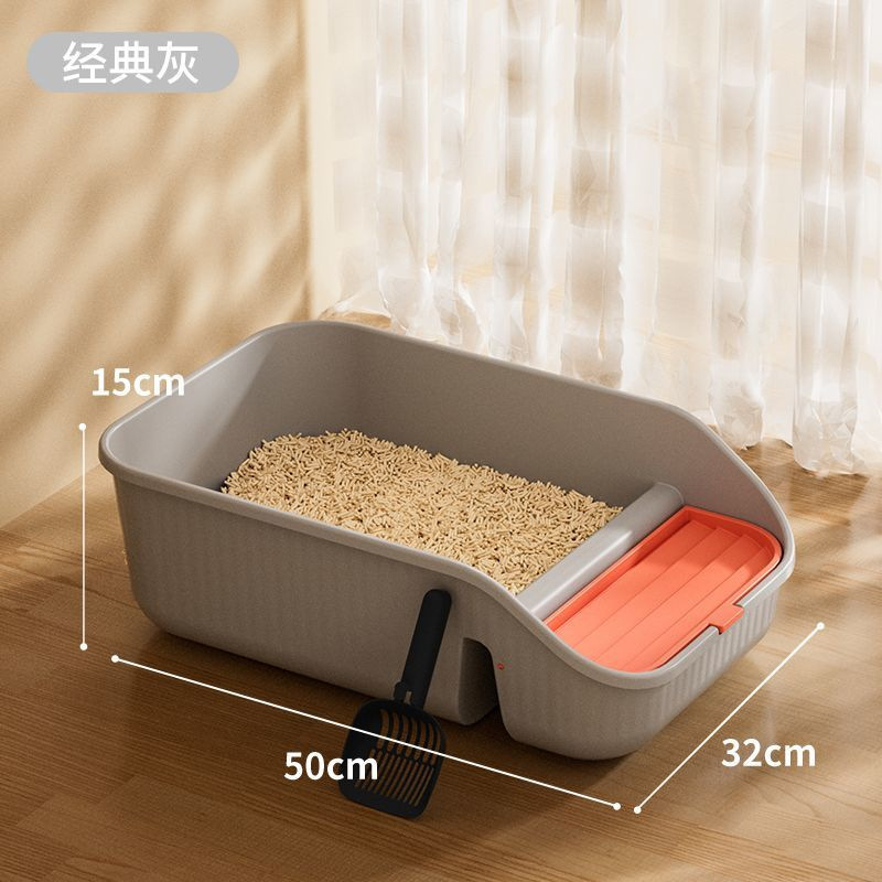 Lavabo de arena para gatos de gran tamaño semi-cerrado anti-sacar inodoro para gatos extragrande caja de arena para gatos abierta suministros para mascotas al por mayor