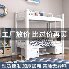 钢制上下铺双层床学生宿舍公寓铁艺双人床工地员工铁架双层型材床