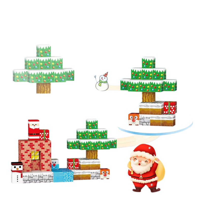クロスボーダー磁気ビルディングブロック子供用クリスマスギフトクリスマスおもちゃ磁気ブロックワールドセットビルディングブロック付き|undefined