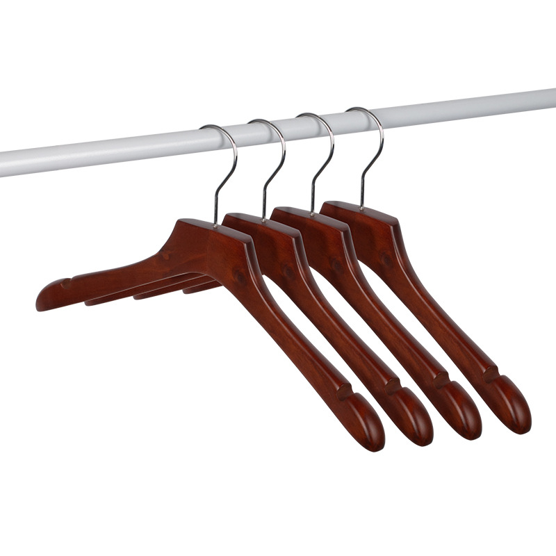 Traje de hombro ancho percha de madera percha de ropa de alta gama hombro ancho sin marcas soporte de ropa de madera sólida tienda de ropa de hombres y mujeres percha de madera sólida