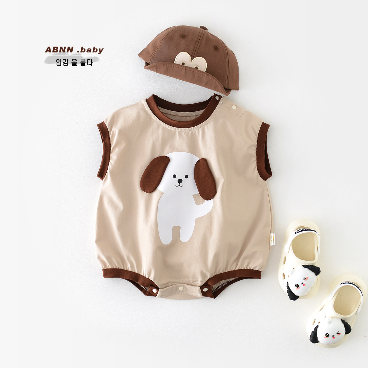 Summer children's cartoon thin bodysuit for new born sleevless to go…