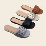 外贸工厂平底拖鞋时尚百搭一字沙滩鞋批发现货Ladies slippers