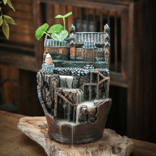 Mountain water backflow incense burner ceramic incense burner smoke viewing home accessories creative incense ornaments resin crafts