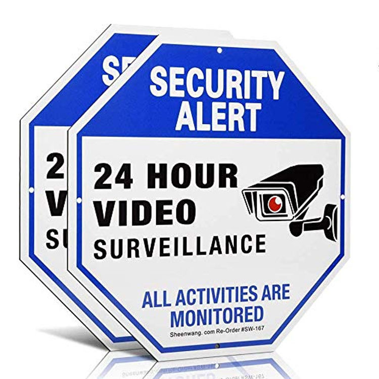 供应跨境货源ADT插地八角牌警告牌手持带支架私人领地反光警示牌