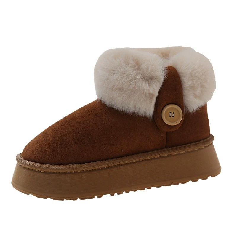 Fleece keep warm non-slip boots, winter high shoes platform