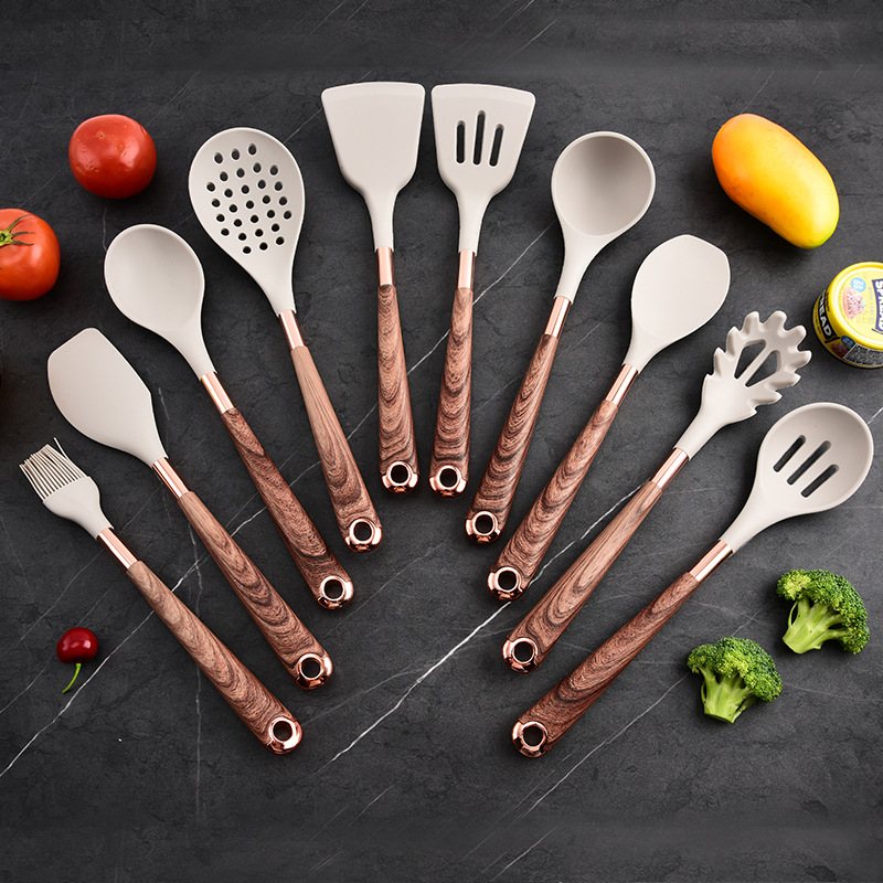 Juego de utensilios de cocina de silicona transfronteriza de 20 piezas de utensilios de cocina, juego de cuchillos a juego, punto de cocina de cocina, juego de cuchillos multifunción