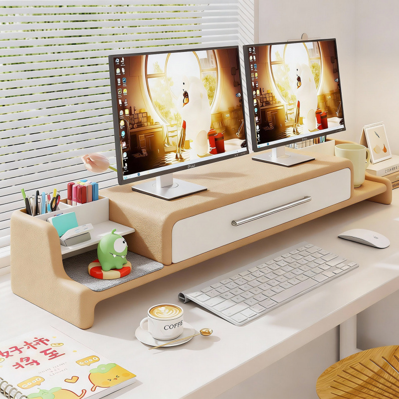 Computer Height-Adjustable Stand, Office Desk Monitor Placement Bracket, Workstation Desktop with Drawer Storage Rack, Laptop Stand Computer Height-Adjustable Stand, Office Desk Monitor Placement Bracket, Workstation Desktop with Drawer Storage Rack, Laptop Stand