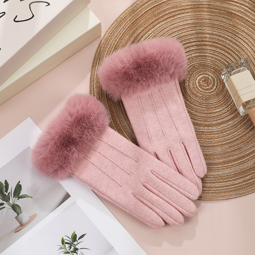 Guantes cálidos de invierno para mujeres, guantes táctiles a prueba de viento para montar al aire libre.