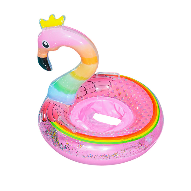 Inventario transfronterizo para aumentar el anillo de natación de flores flamencos con sequinilla, anillo de natación inflable para hombres y mujeres. image 22