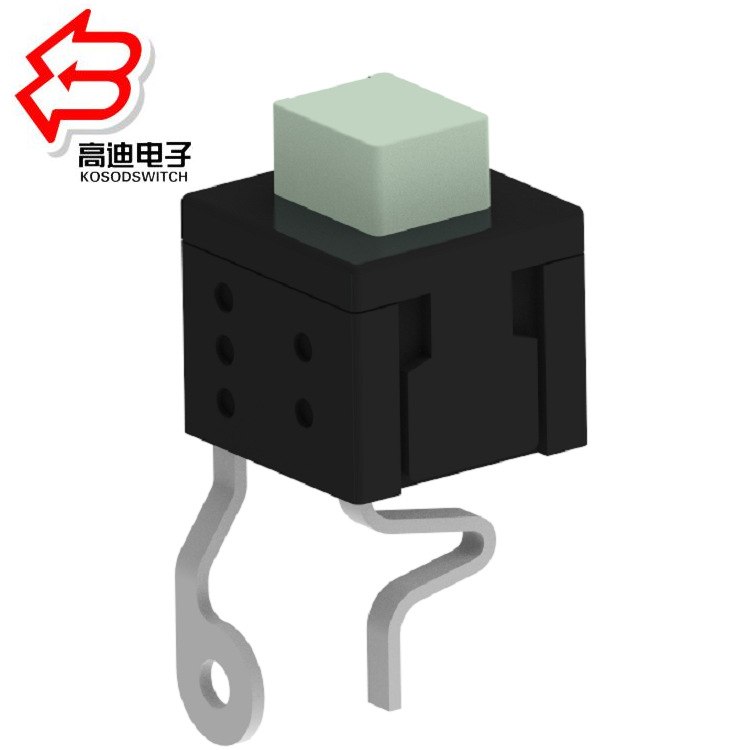 两脚平头自锁开关  小体积按键开关弯脚2脚  迷你按钮开关两脚1A