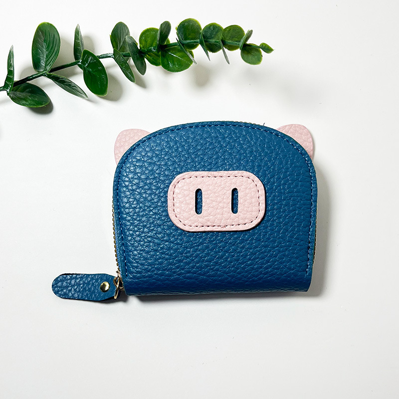 Nueva bolsa de tarjetas de órgano en línea para mujeres estudiantes ligeros cerdo cerdo cremallera multi-tarjeta cubierta de tarjetas lindas tarjetas cambio al por mayor