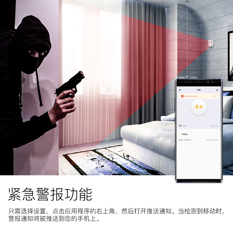 涂鸦APP智能人体传感器ZigBee探测器智能开关联动自动报警系统