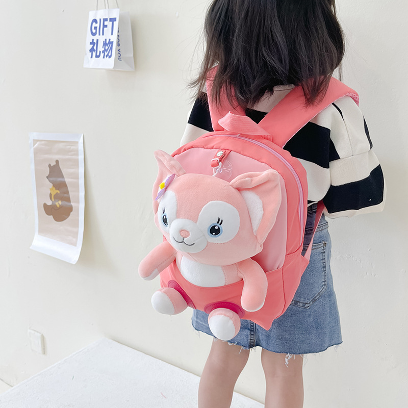 Jardín de infantes mochila de bebé suave lindo mochila de animales pequeños niños de 1 - 3 años de edad bolsa de viaje de lona ligera