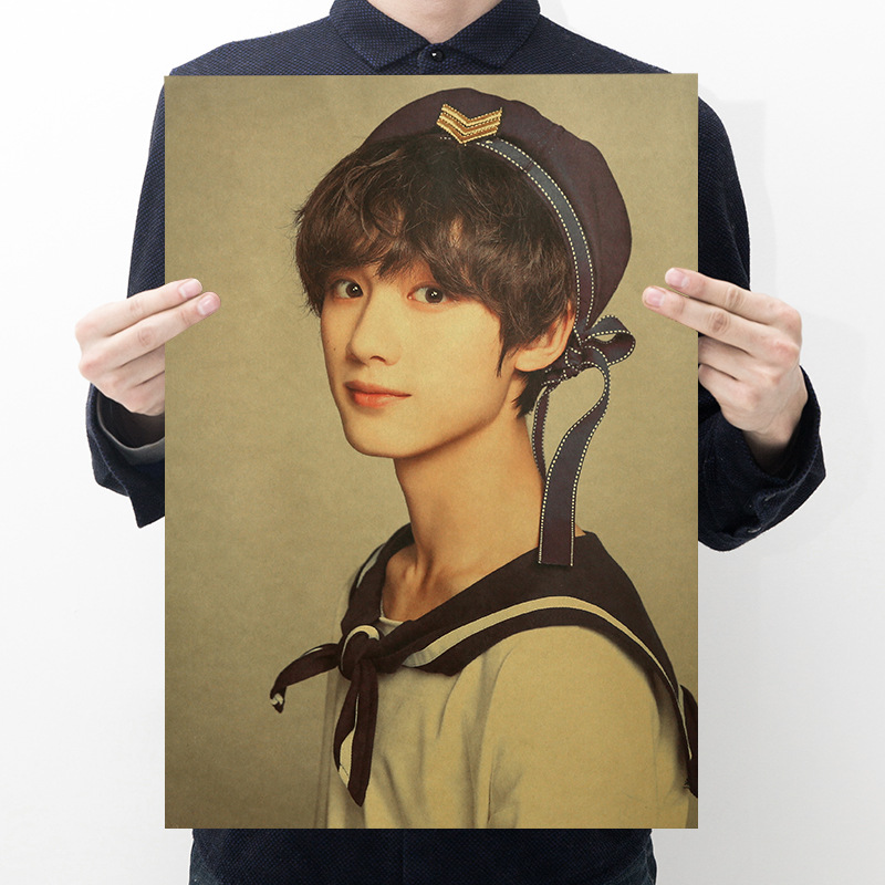 【F161】时代少年团复古牛皮纸海报学校文具店地摊周边产品