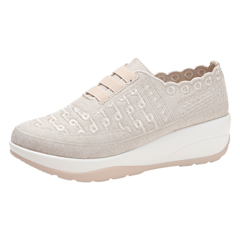 Zapatos de mujer de superficie de malla tejida de vuelo transfronterizo 2024 temporada nuevos zapatos casuales ligeros transpirables de fondo suave HX80978-X1