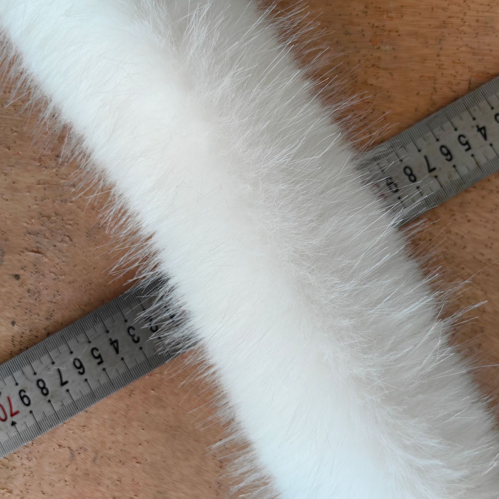 定制白色仿狐狸毛毛领毛边帽边袖口婴儿儿童羽绒服毛边帽子毛条