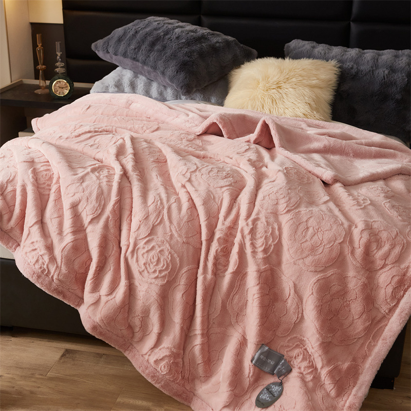 가벼운 럭셔리 하이 엔드 담요 웨딩 빅 레드 더블 레이어 두꺼운 따뜻한 겨울 산호 양털 웨딩 라셸 담요