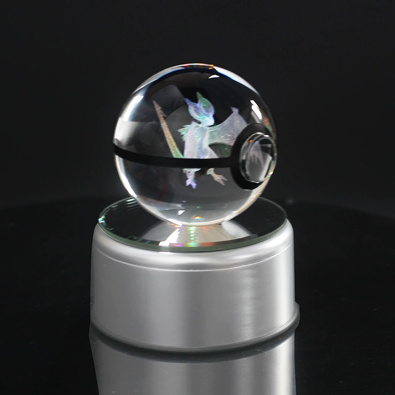 Хрустальный шар Мультфильм Pokemon Ball 50/80MM3D Внутренняя резьба Хрустальный шар Noivern Звуковая волна Дракон