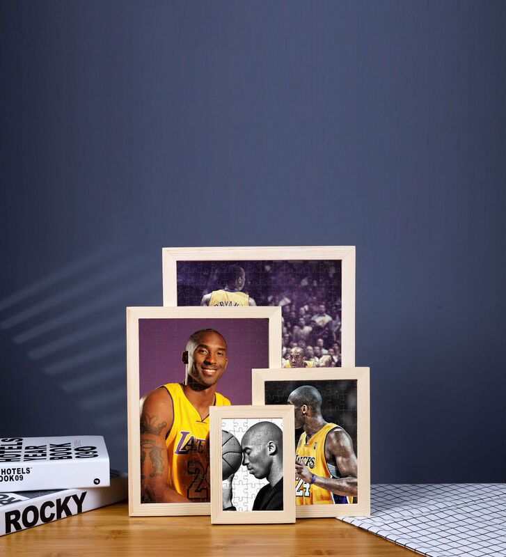 35 pieces of jigsaw puzzle high-grade solid wood photo frame basketball fan supplies birthday gift to map can be fixed pattern football star spell