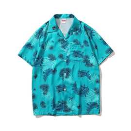 2024短袖衬衫男士夏季薄款花衬衫新款夏威夷沙滩衬衣宽松百搭潮流