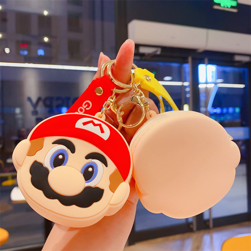かわいい漫画のマリオの小さい小銭入れのキーホルダーの部品の人形のペンダントの卸売りのキーホルダーの小さい贈り物の卸売り|undefined