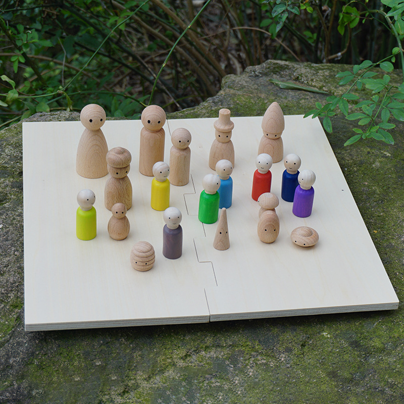 实木格板底板木质心理学教学演示隔板教具配件系统排列道具格板包