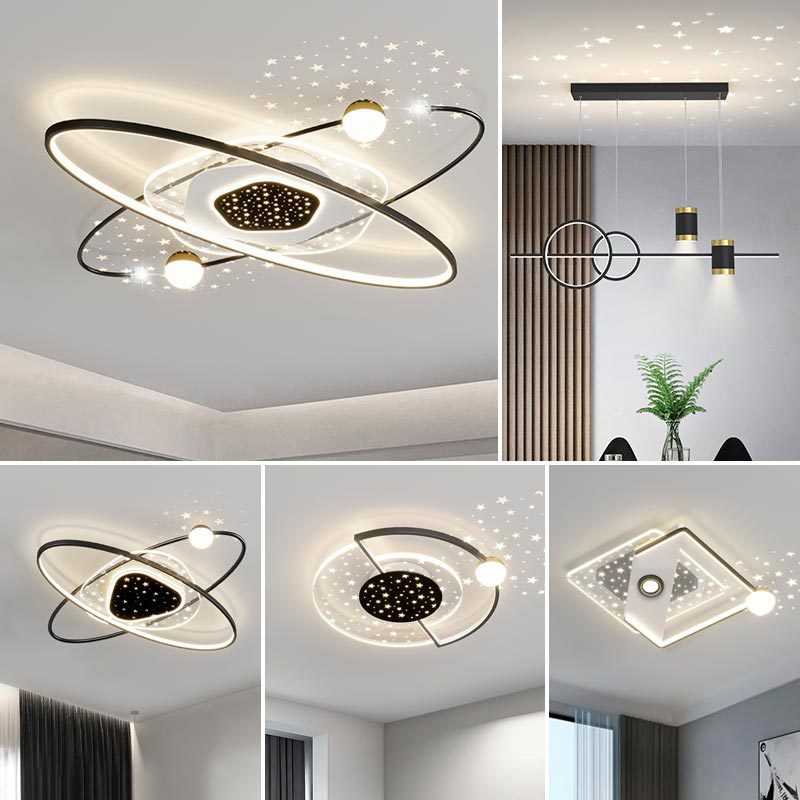 Living room main lamp modern simple light luxury Guangdong Zhongshan Starry Sky led ceiling lamps package combination Whole House