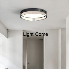 Italian minimalist high-end all-copper ceiling lamp black round bedroom guest room study creative glass lighting fixtures