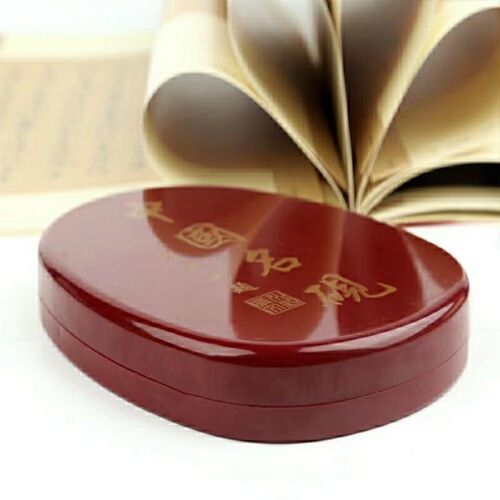 Chinese famous inkstone natural raw stone inkstone with cover high-end inkstone beginners training class calligraphy and painting ink grinding inkstone