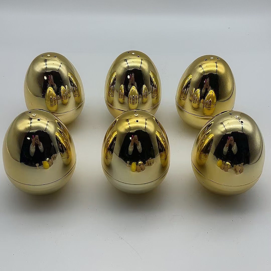 Huevo de Pascua de 10cm huevo de oro abierto galvanizado huevo de juguete de plástico infantil huevo grande