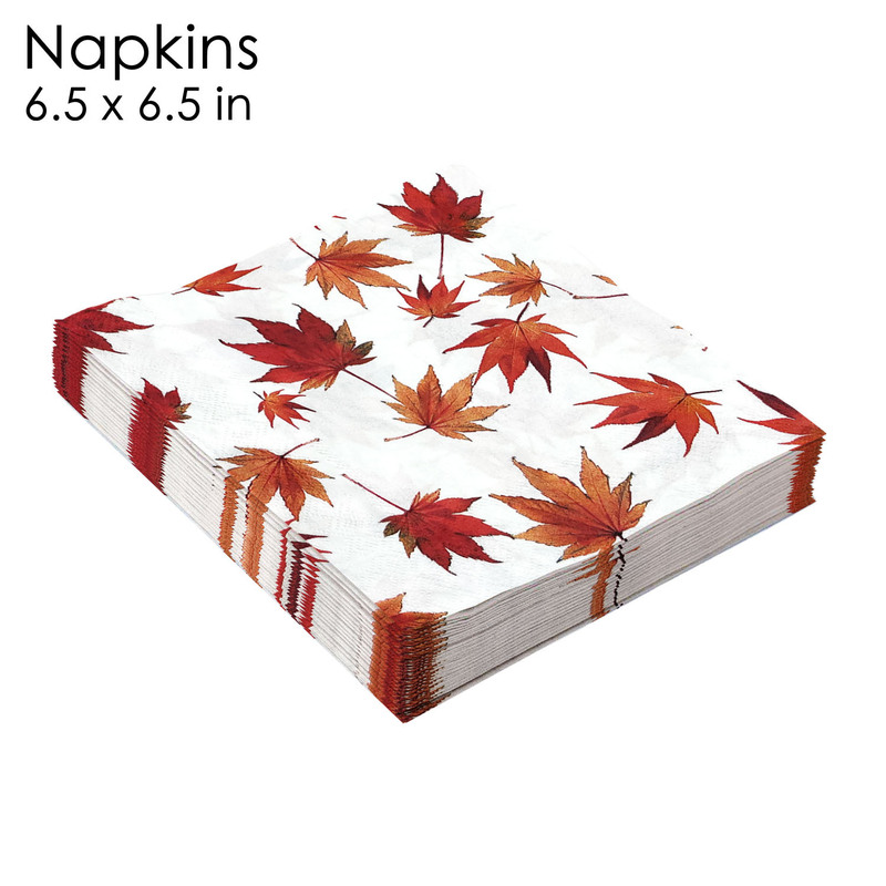Jw In-Stock Floral Maple Leaves Thanksgiving Autumn Leaves Red Maple Leaf Themed Thanksgiving Disposable Printed Tissue Paper