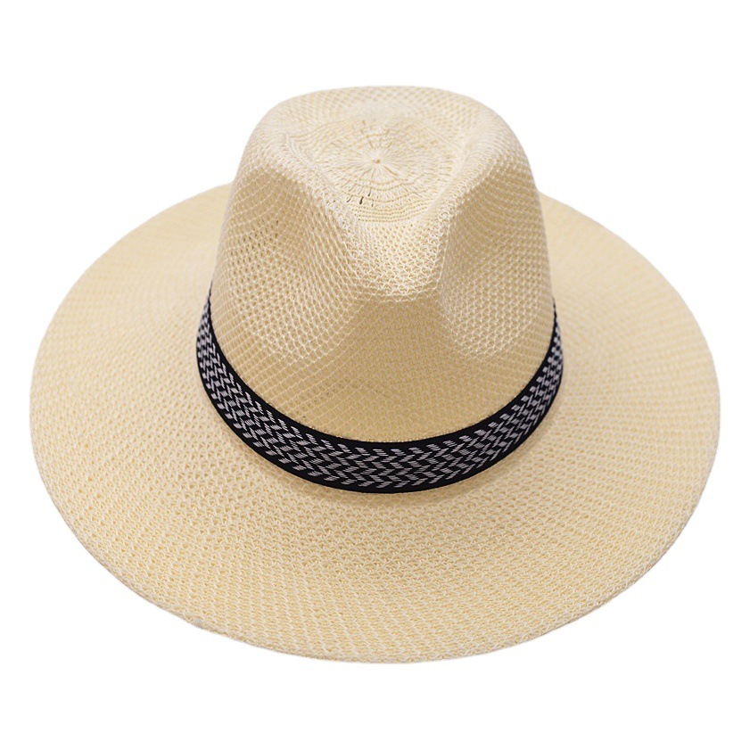 Sombrero de protección solar de verano sombrero de los hombres sombrero de playa de los hombres sombrero de paja de ala grande sombrero fresco Sombrero sombrero de copa de sol sombrero de pesca al por mayor