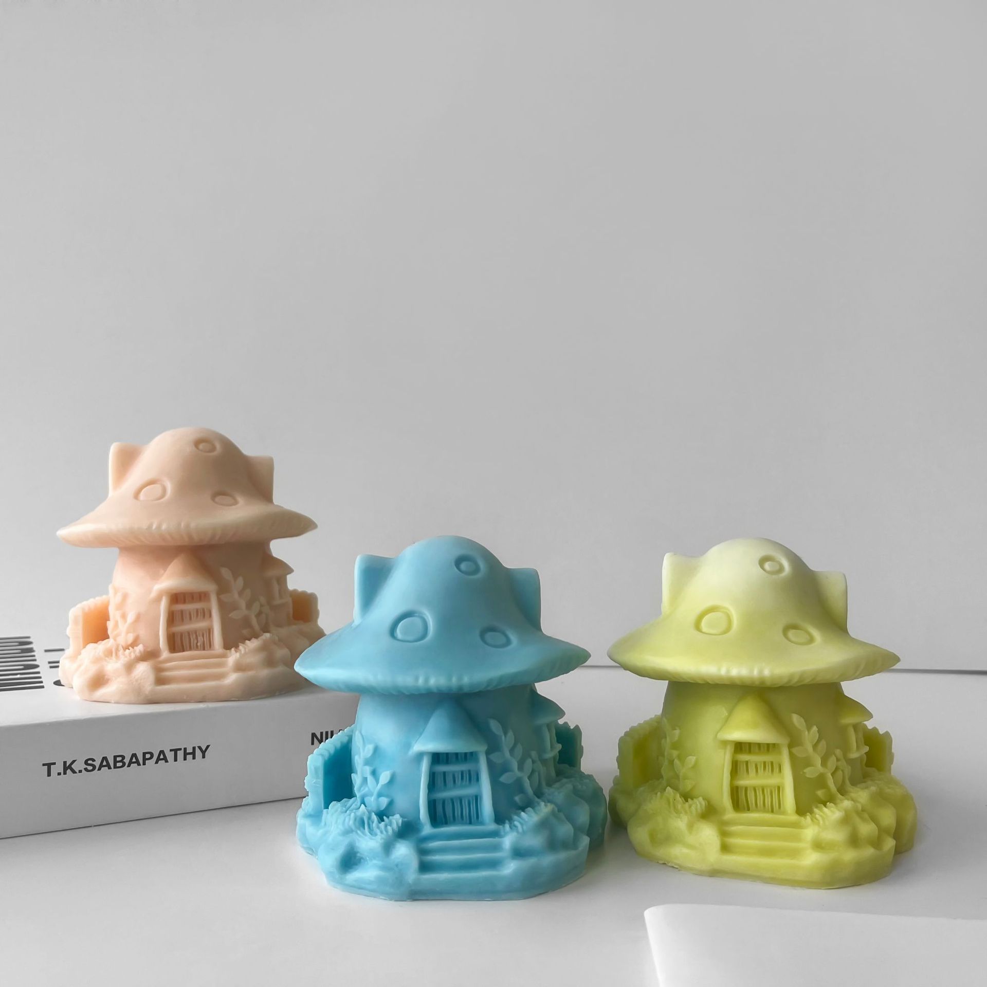 Jiahui 3D estereoscópico hogar de hongos molde de silicona DIY perfumado adornos de tira magnética molde de goteo de goma de resina de hongos
