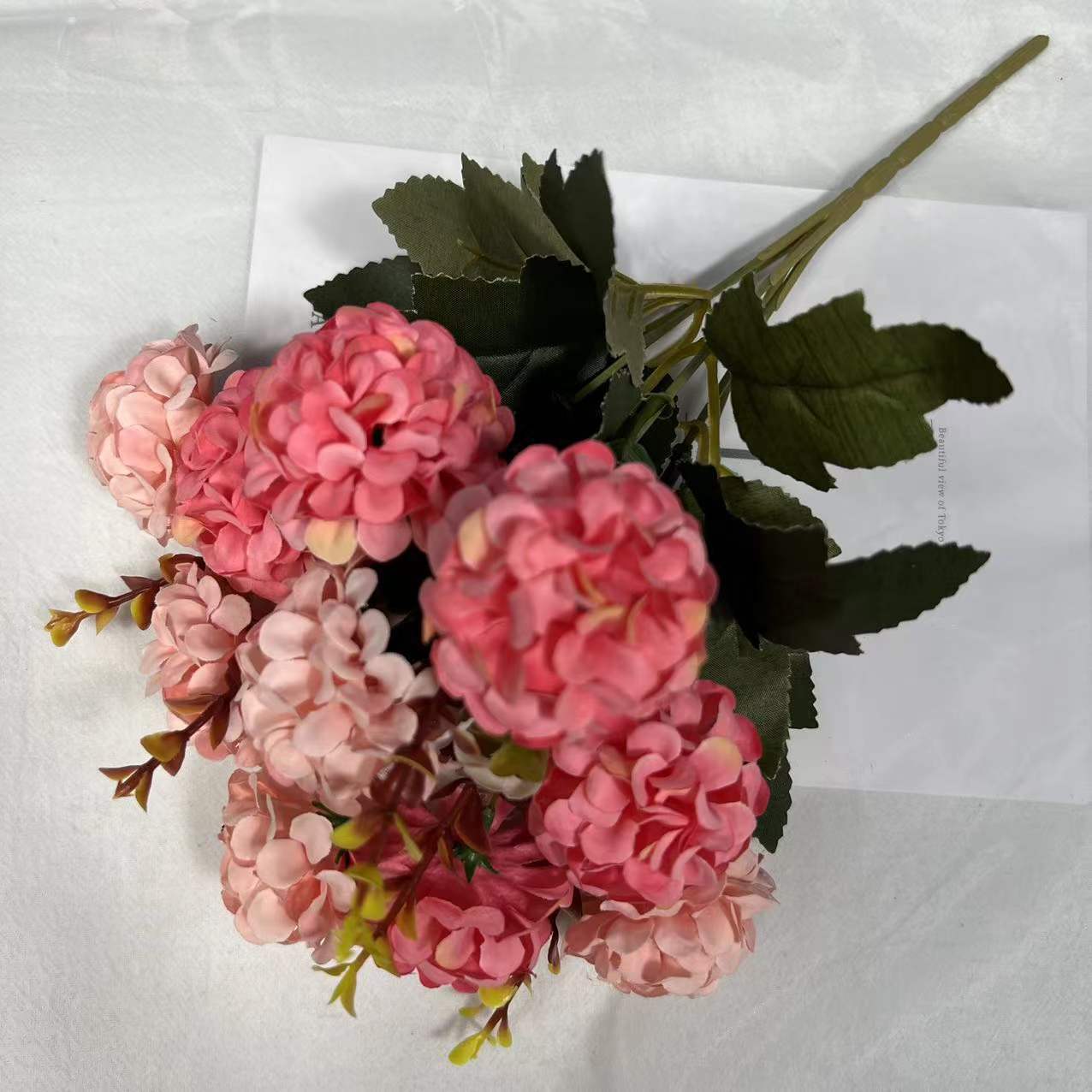 Hortensia artificial 10 cabezas, bola fortuna, decoración hogar, sala, dormitorio, estudio, flor de seda, arreglo floral.