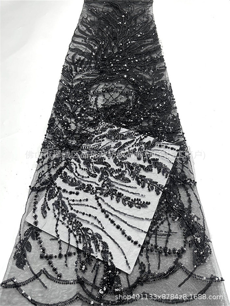 Tejido de malla multicolor, vestido de boda opcional, tela de bordado de alta fijación.
