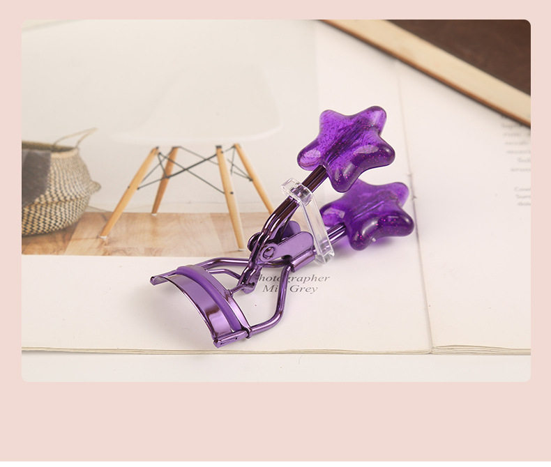 Curly long-lasting lash curler electroplated five-pointed star lash curler beginner all-in-one portable makeup lash curler