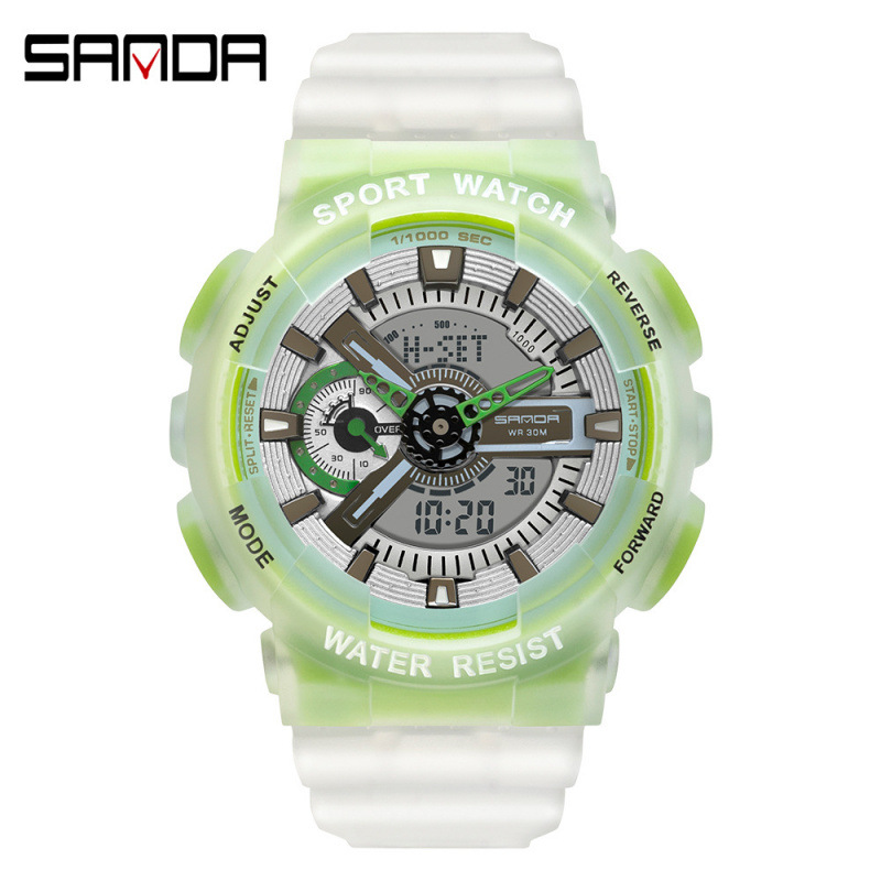 Reloj electrónico multifuncional de alto valor facial de transmisión en vivo de explosión de moda para hombres y mujeres impermeable movimiento de reloj de chicas