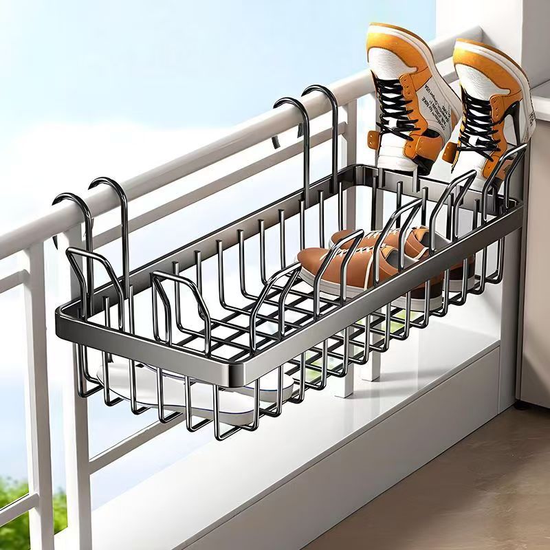 Balcony Shoe Drying Rack, Window Sill Clothes Rack, Household Multi-Functional Installation-Free Sock Drying Rack, Outdoor Shoe Drying Artifact