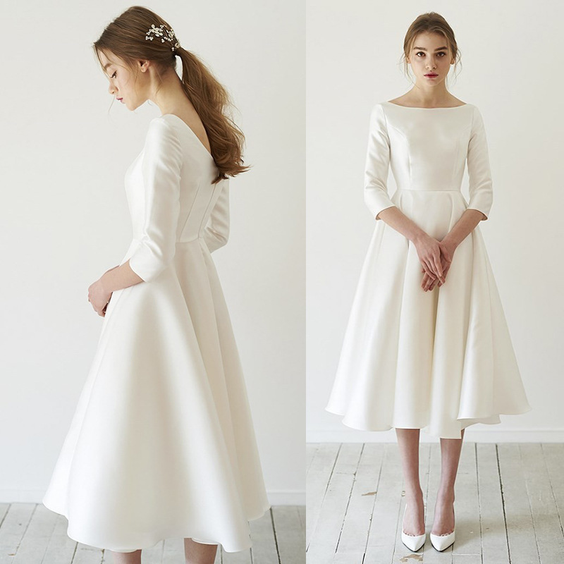 Elegant Evening Dress for Women 2026 New Style Banquet White Simple Retro Photo Shoot Summer Travel Forest Style Mid-Length